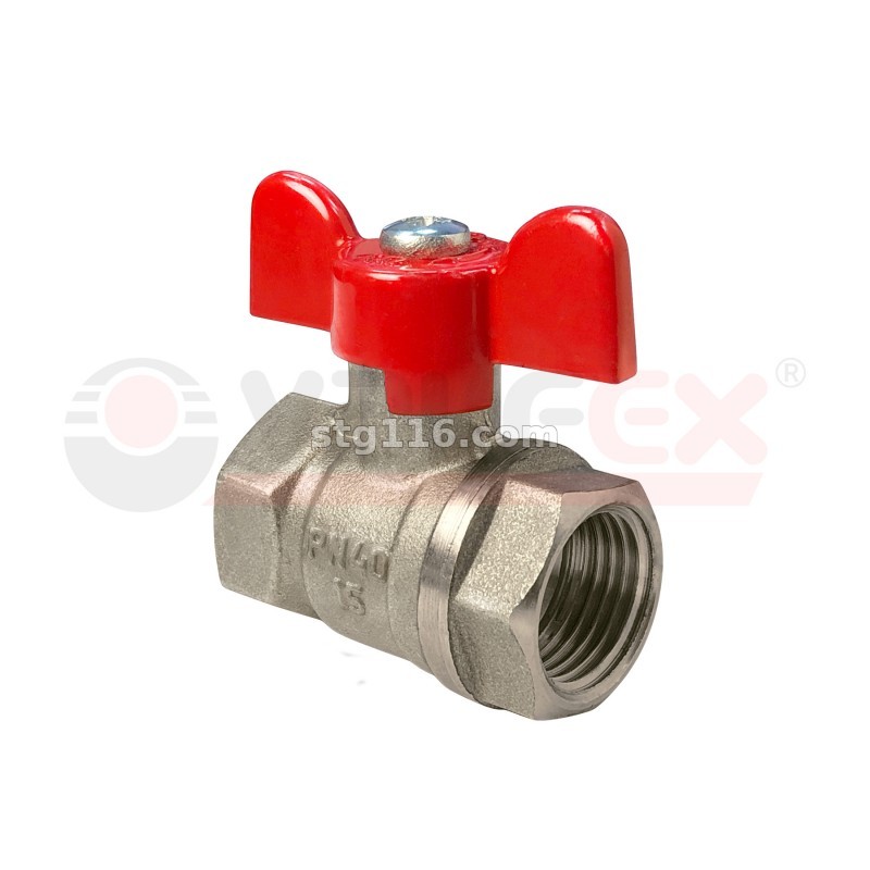 Кран лат.шар 3/4" (20) В/В (бабочка) никел. Valfex