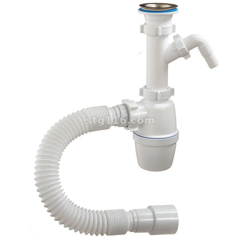 0662 Сифон Компакт (1.1/2" х 40) (нерж/ч - 70мм) с отводом СМ