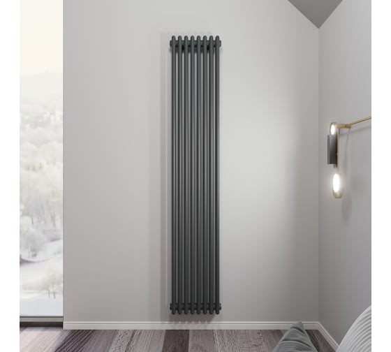 Дизайн-радиатор Extra 2-труб нижн прав 4 сек высота 1800 черн