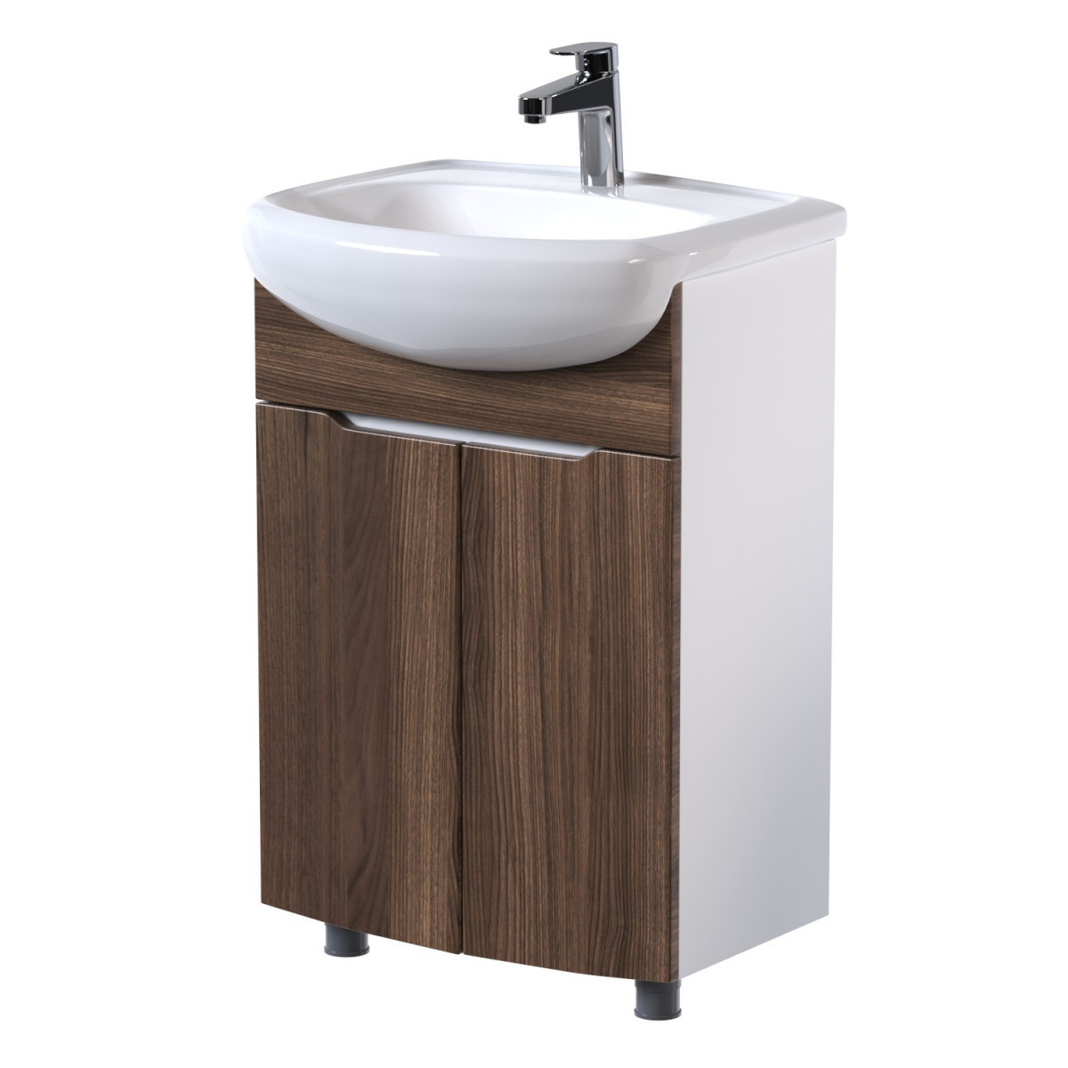 Тумба д/ванной "Ливадия-55" шимо темный-белый под ум. Арго-55